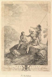 Three Soldiers, 1766-67. Creator: Richard Earlom.