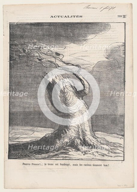 Pauvre France!, 1871 Creator: Honore Daumier.