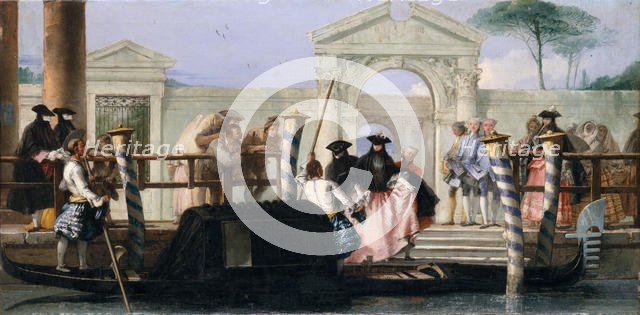 The Departure of the Gondola, mid-1760s. Creator: Giovanni Domenico Tiepolo.