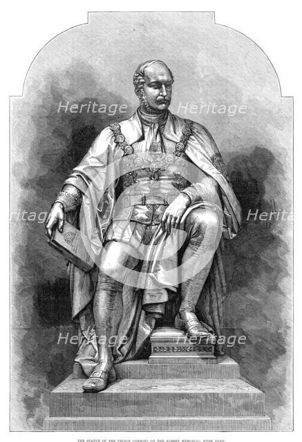 The Statue of the Prince Consort on the Albert Memorial, Hyde Park, 1876. Creator: Unknown.
