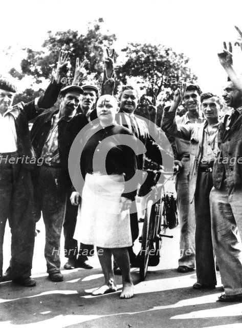 Denunciation and humiliation of a French Nazi collaborator, Paris 1944. Artist: Unknown