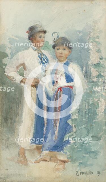 Children - costume study, 1919. Creator: Zdenka Vorlova-Vlckova.