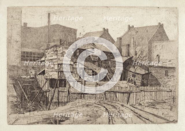 Untitled (Wooden House in City), 1880s. Creator: Charles Frederick William Mielatz.