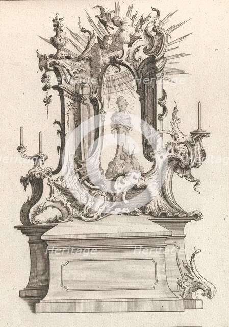 Design for an Altar, Plate 1 from an Untitled Series of Designs for Altars,..., Printed ca. 1750-56. Creator: Jacob Gottlieb Thelot.