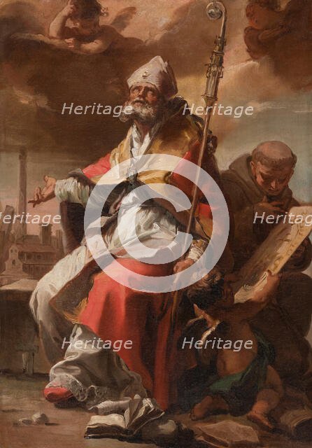 Saints Petronius of Bologna and Bernardin of Siena, c1774. Creator: Gaetano Gandolfi.