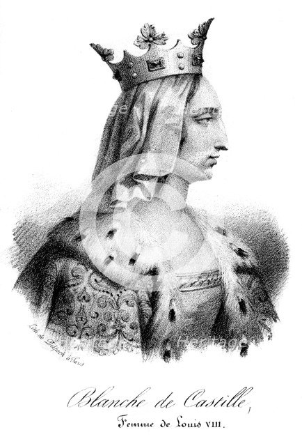 Blanche of Castile, wife of Louis VIII of France, (19th century).Artist: Delpech