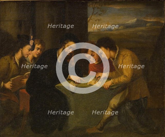 School Teaching, a Teacher with Four Pupils, 1656-1725. Creator: Pasquale de' Rossi.