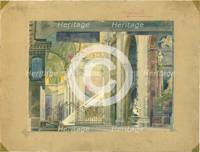 Stage design for the opera Tosca by Giacomo Puccini, 1899. Creator: Hohenstein, Adolfo (1854-1928).