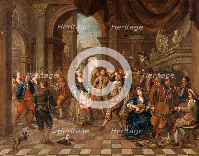 A party with music and actors entertaining the company, 1710. Creator: Hendrick Govaerts.