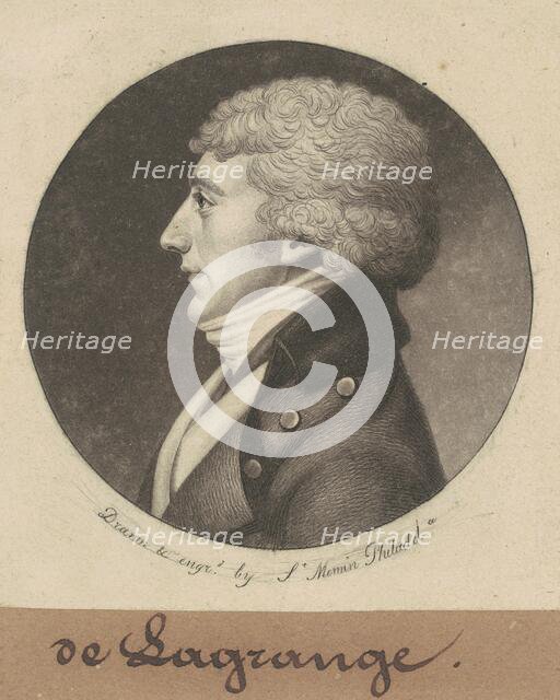 Joseph E. G. M. de la Grange, 1799. Creator: Charles Balthazar Julien Févret de Saint-Mémin.