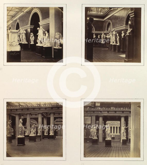 [Sculpture Court Flanked by Torso of Marsyas and Sacrificial Altar; Sculpture Court wi..., ca. 1859. Creator: Attributed to Philip Henry Delamotte.