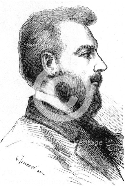 Alexander Graham Bell, Scottish born American inventor, c1880. Artist: Unknown