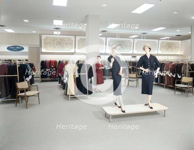 Filene's, business in North Shore Shopping Center, Peabody, Massachusetts, 1957. Creator: Gottscho-Schleisner, Inc.