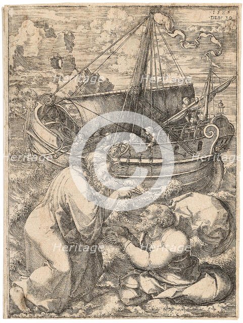 Jesus Walks on Water, 1525. Creator: Vellert; Dirk Jacobsz. (1480/85-1547).