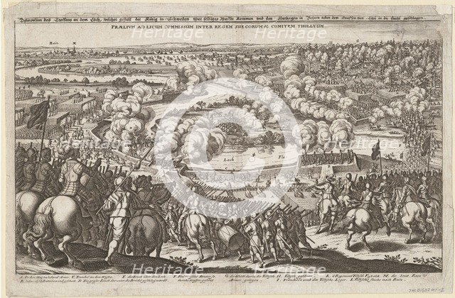 Meeting near Rain by the River Lech on 5 April 1632. Gustaphus Adolphus forces to cross the Lech, 16