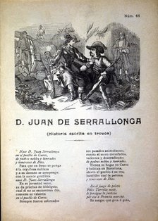 Joan Sala i Serrallonga (1594-1634), bandit and chief gang,  romantic engraving  of 19th century …