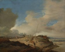Dune Landscape with a Signal Post, c.1651-c.1653. Creator: Philip Wouverman.