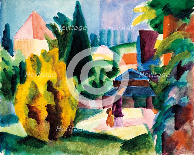 In the Castle Garden of Oberhofen, 1914.