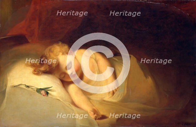 Child Asleep (The Rosebud), 1841. Creator: Thomas Sully.
