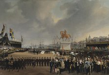 The Unveiling of the Equestrian Statue of Carl XIV Johan of Sw. in 1854. Creator: Karl Stefan Bennet.