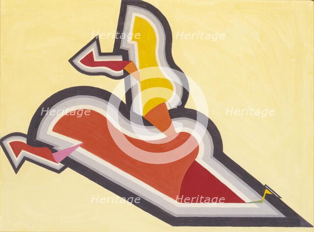 Study in Rhythm: Red and Gold, ca. 1934. Creator: Joseph Schillinger.