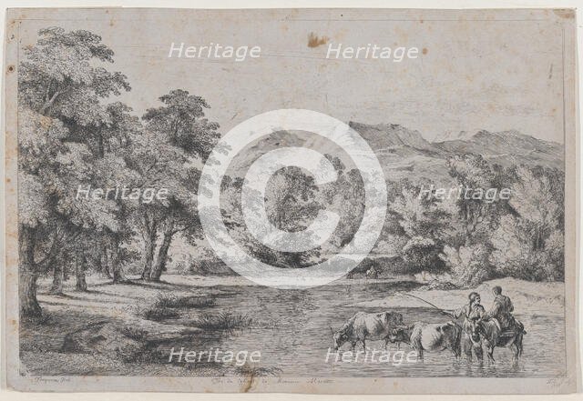 Landscape after Fouquières, 1772. Creator: Jean-Jacques de Boissieu.