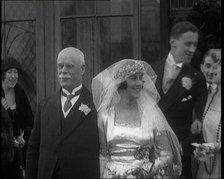 Family Gathering for Photographs at the Wedding of Beatrice Lillie and Sir Robert Peel..., 1920. Creator: British Pathe Ltd.