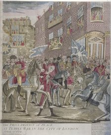 The proclamation of peace at Temple Bar, London, 29 April 1802. Artist: Anon