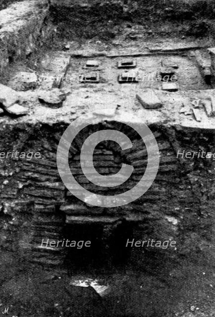 The Roman Villa recently discovered at Darenth, Kent: stoke-hole of a hypocaust, 1895. Creator: Ernest Christopher Youens.