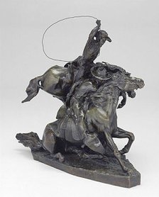 Lassoing Wild Horses, 1898. Creator: Solon H. Borglum.