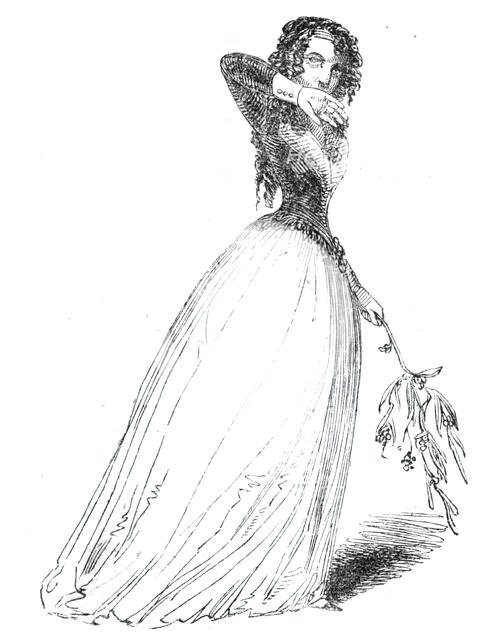 Twelfth Night characters - Miss Mistletoe, 1844.  Creator: Unknown.