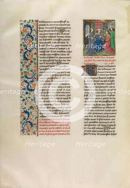 The King of France Sending a Messenger to the King of Spain, c1380s; about 1480-83. Creator: Master of the Copenhagen Caesar.