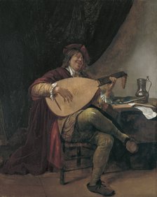 Self-Portrait playing the Lute, ca 1665. Artist: Steen, Jan Havicksz (1626-1679)