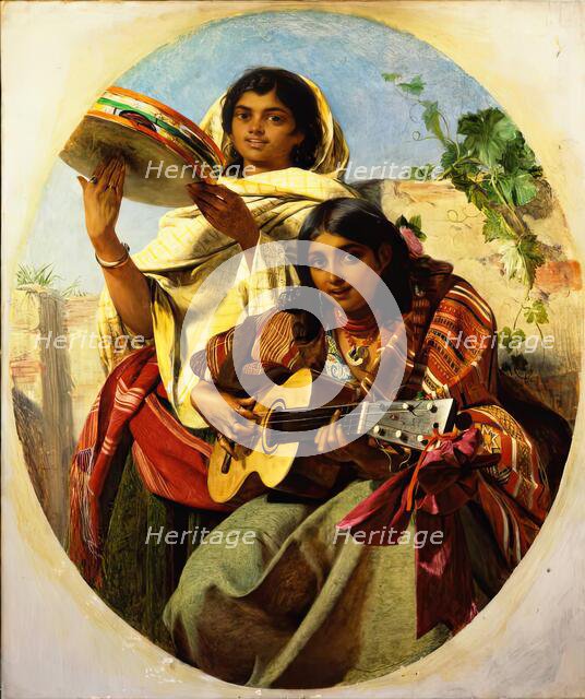 Gypsy Musicians of Spain (Spanish Minstrels), 1855. Creator: John Phillip.