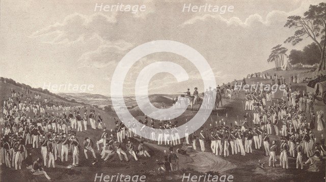 'The Hon. Artillery Company Assembled for Ball Practice at Child's Hill', c1820-1870, (1909). Artist: Robert Havell.