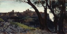 Paysage d'Italie. Village au crépuscule, c.1859 — 1860. Creator: Jean Jacques Henner.