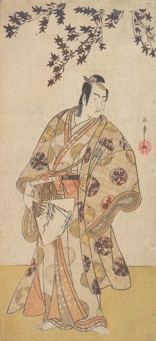 The Third Ichikawa Yaozo as a Daimyo Standing Under a Maple Tree, ca. 1783. Creator: Shunsho.