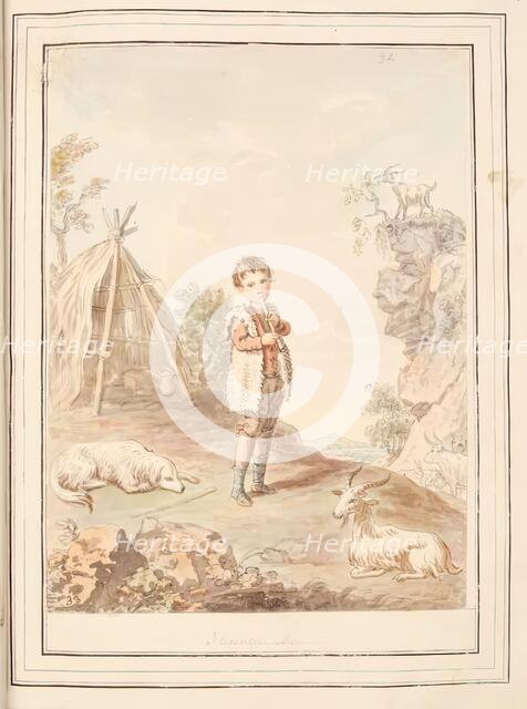 Florentine Boy, leaf from 'A Collection of Dresses by David Allan Mostly from Nature', 1776. Creator: David Allan.