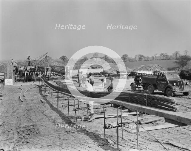 Construction of the Birmingham to Preston Motorway (M6), Staffordshire, 01/05/1962. Creator: John Laing plc.