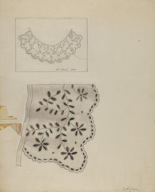 Embroidered Linen Collar, 1935/1942. Creator: Grace Halpin.