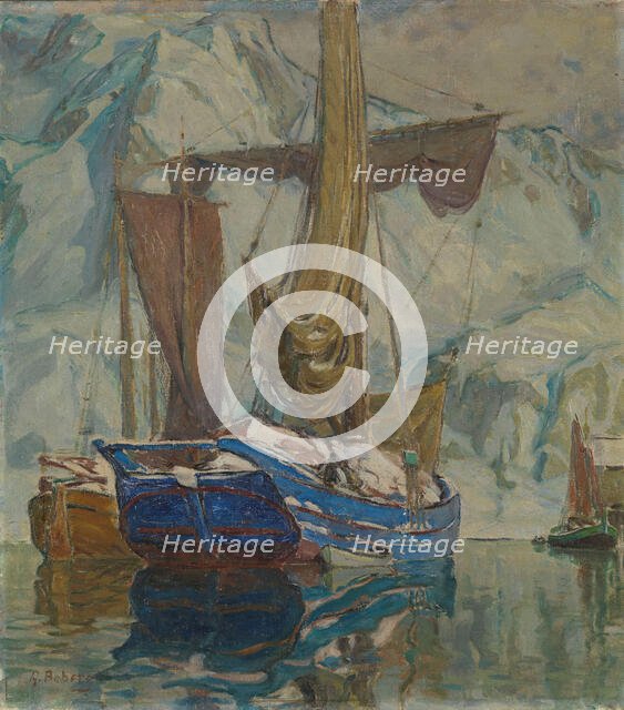 The blue Boat, Between 1925 and 1929. Creator: Anna Katarina Boberg.