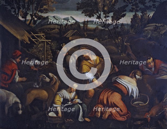  'Rural scene', oil on canvas.