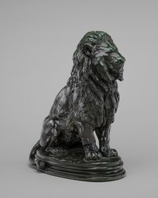 Seated Lion, model c. 1847, cast by 1873. Creator: Antoine-Louis Barye.
