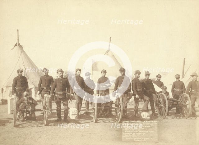 Famous Battery "E" of 1st Artillery These brave men and the Hotchkiss gun that Big Foot's..., 1891. Creator: John C. H. Grabill.