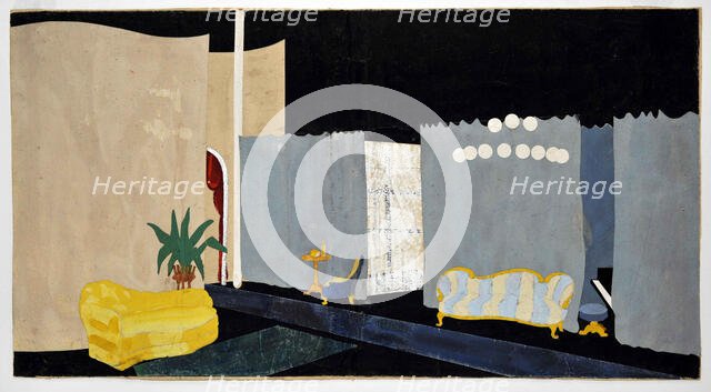 Stage design for the theatre play The Lady of the Camellias by Alexandre Dumas, 1934. Creator: Leistikow, Ivan (Johannes) (active 1930s).