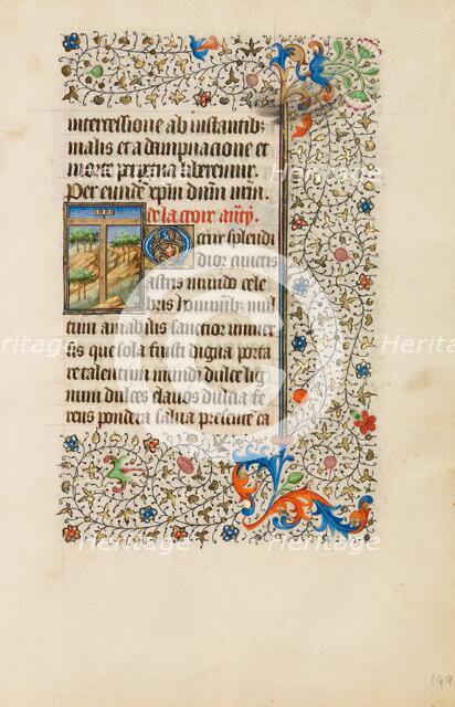 A Cross in a Landscape; Book of Hours, about 1440-1450. Creator: Workshop of the Bedford Master.