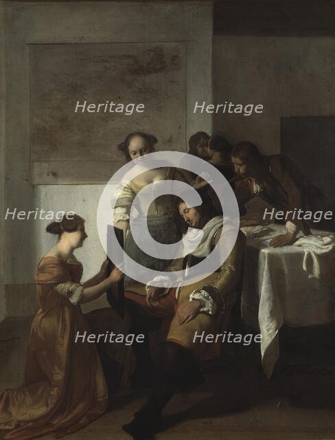 The Sleeping Officer, late 17th century. Creator: Jacob Ochtervelt.