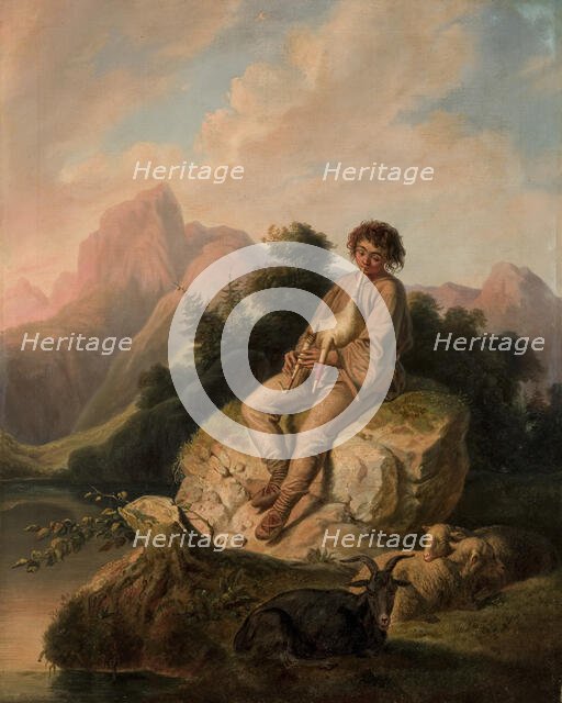 Moldavian Bagpipe-Player, 1857. Creator: Korneli Szlegel.