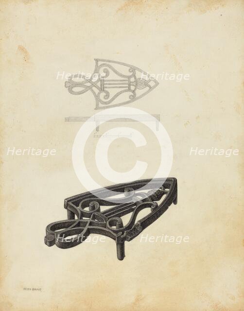 Flat Iron Holder, c. 1941. Creator: Helen Hobart.