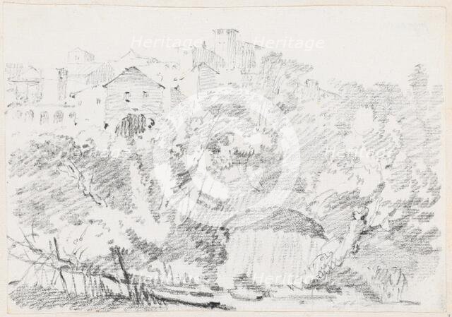 A Waterfall near a Hilltown in Italy, 1744/1750. Creator: Joseph-Marie Vien the Elder.